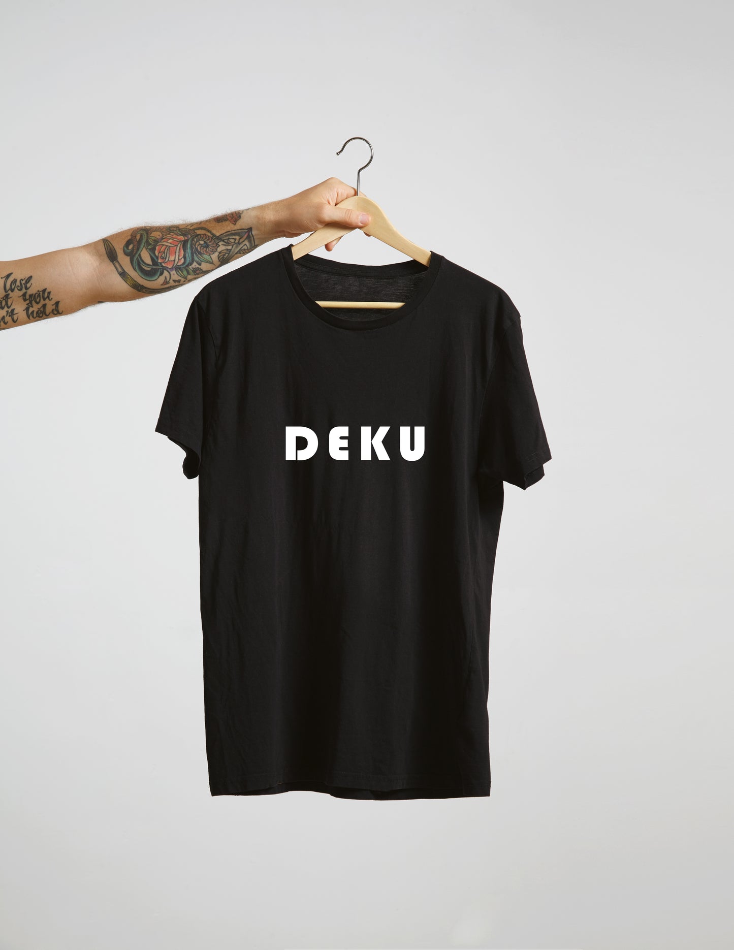 Deku T-shirt Black plain -Deku Text
